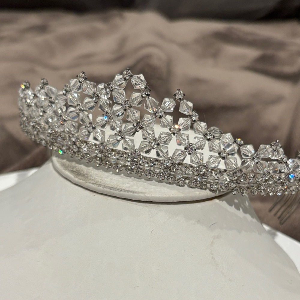 Elegant Silver Crystal Tiara